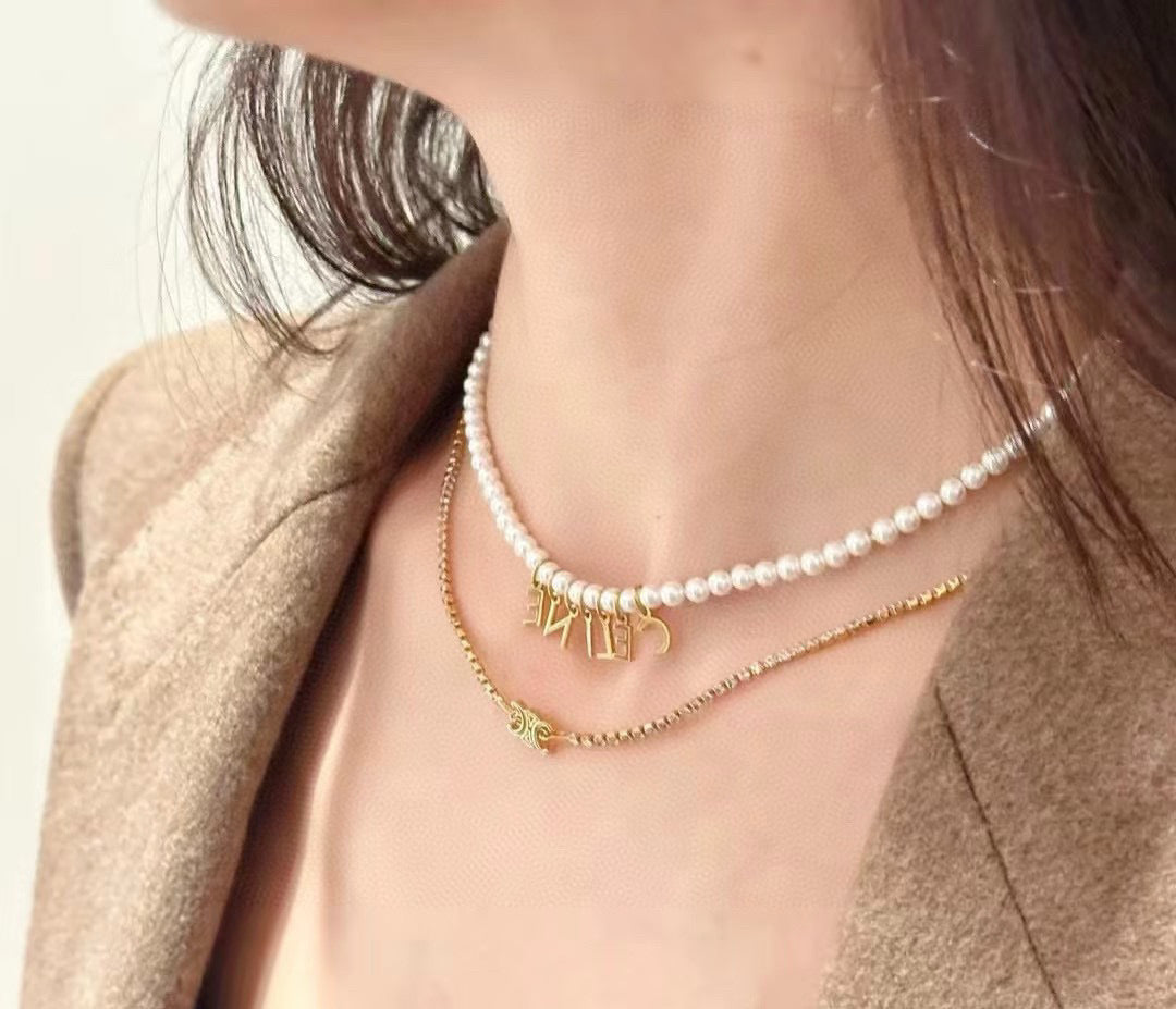 CELINE Pearl Triomphe Necklace