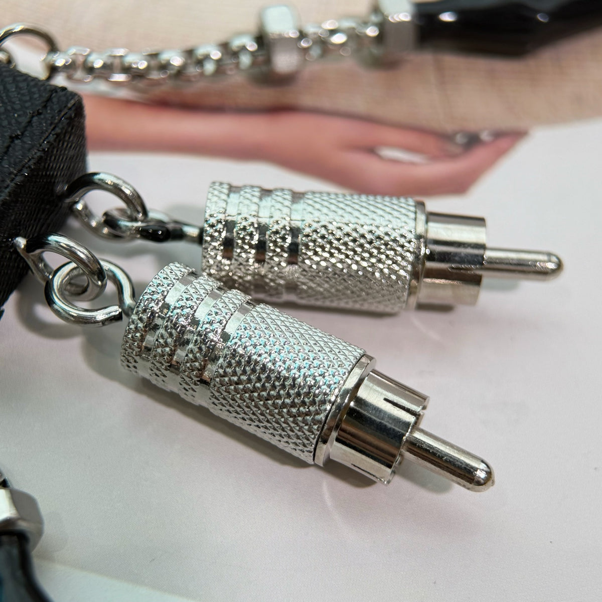 PRADA Enamel Leather Keychain