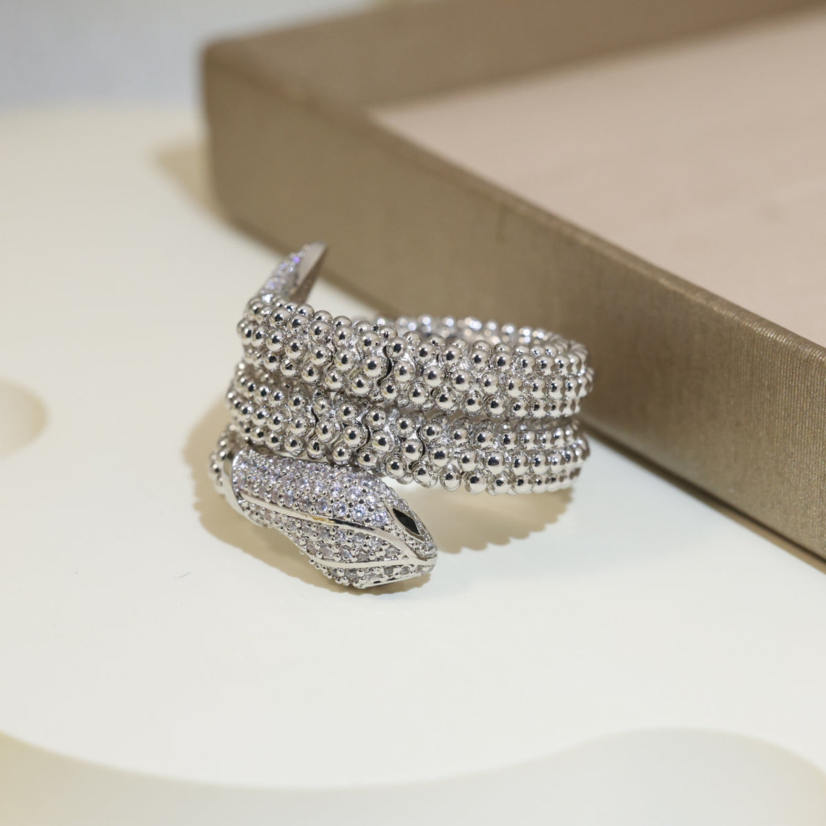 BVLGARI Gold-Plated Crystal Ring