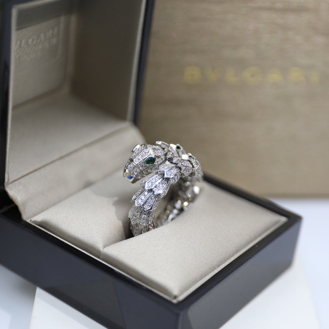 BVLGARI Gold-Plated Crystal Ring