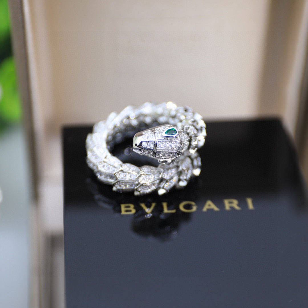 BVLGARI Gold-Plated Crystal Ring