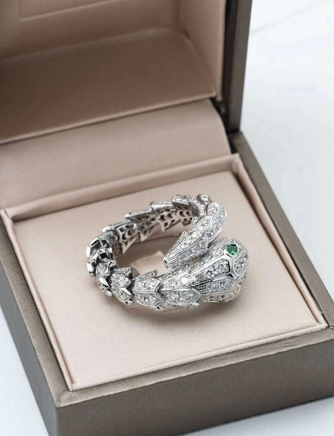BVLGARI Gold-Plated Crystal Ring