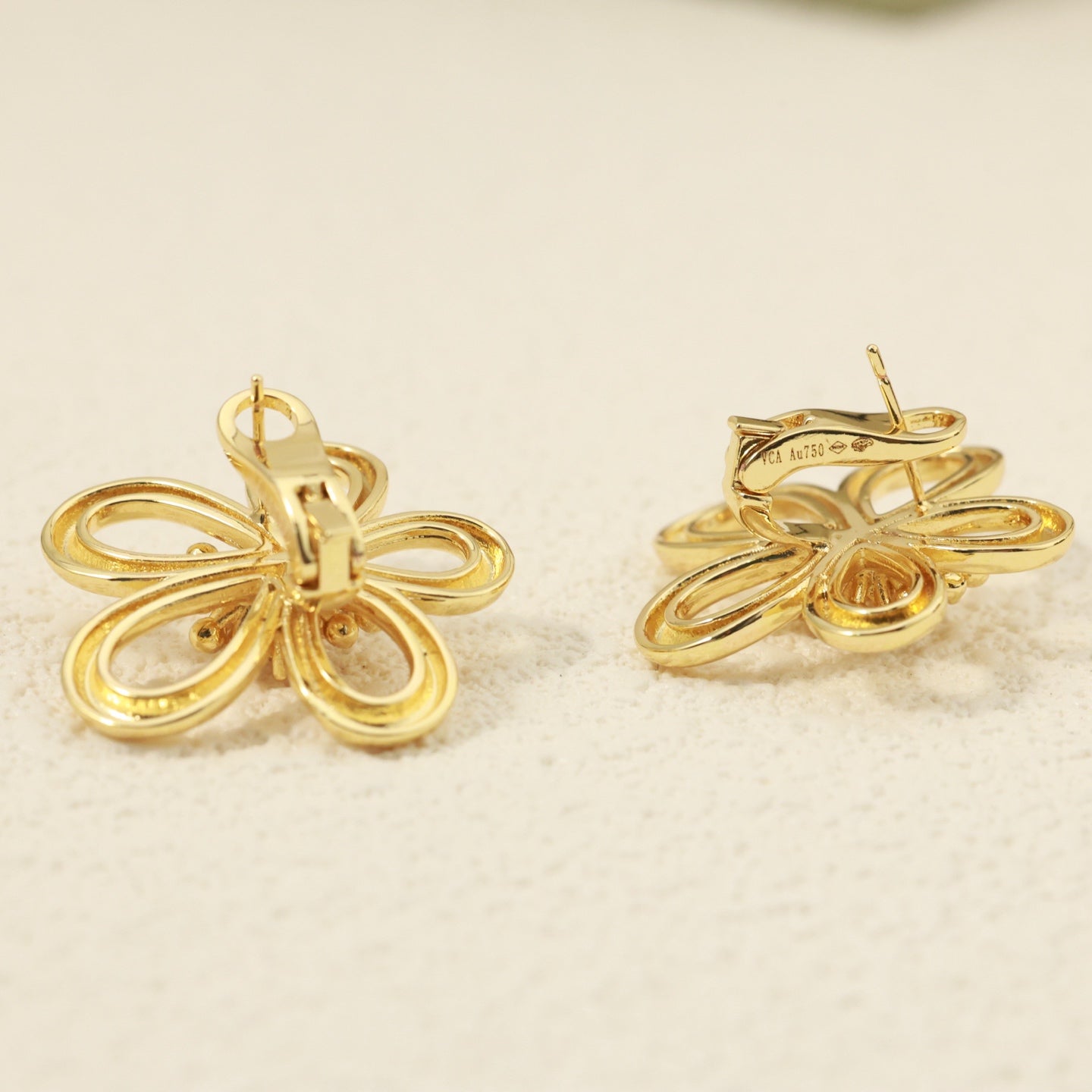 Van Cleef & Arpels Style Flower Stud Earrings