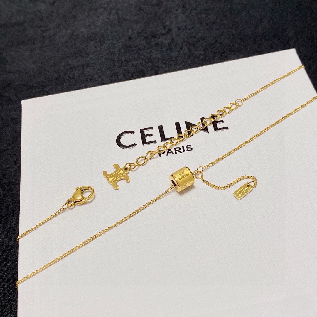 CELINE Gold-Plated Stainless Steel Necklace