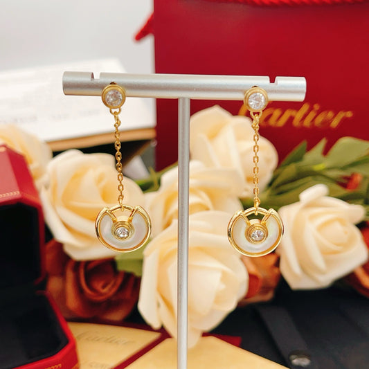 Cartier Tassel Mother-of-Pearl Amulet Stud Earrings