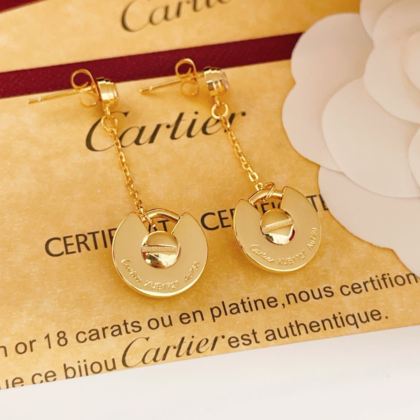 Cartier Tassel Mother-of-Pearl Amulet Stud Earrings