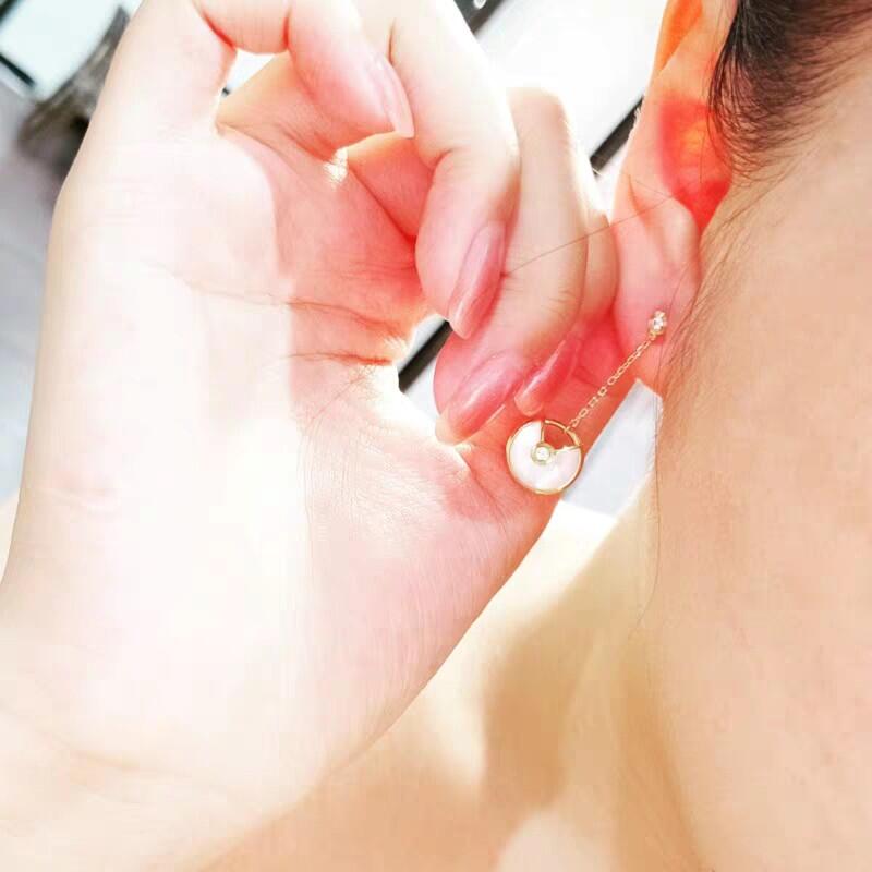 Cartier Tassel Mother-of-Pearl Amulet Stud Earrings