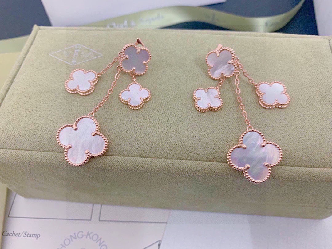 Van Cleef & Arpels Style Four-Leaf Clover Earrings