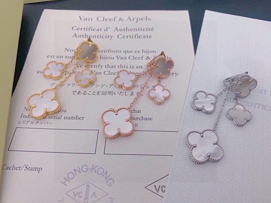 Van Cleef & Arpels Style Four-Leaf Clover Earrings