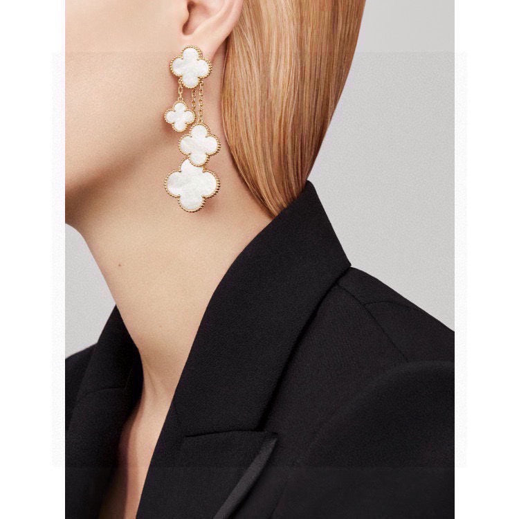Van Cleef & Arpels Style Four-Leaf Clover Earrings