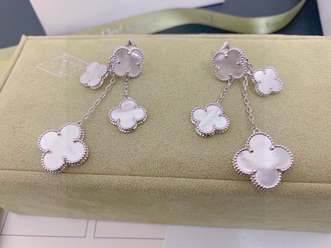 Van Cleef & Arpels Style Four-Leaf Clover Earrings