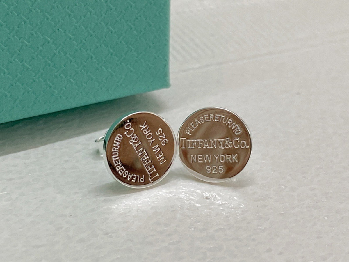 Tiffany & Co. 925 Silver Key Motif Earrings