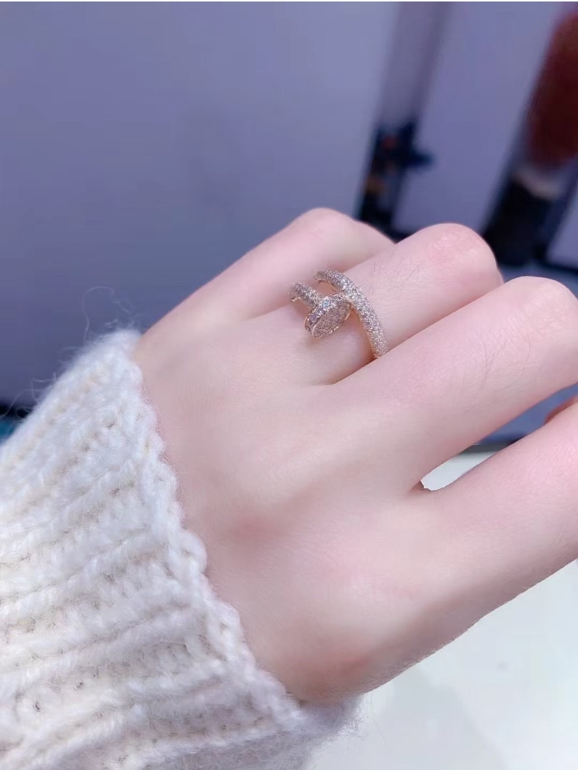 Cartier Pavé Diamond "Nail" Ring