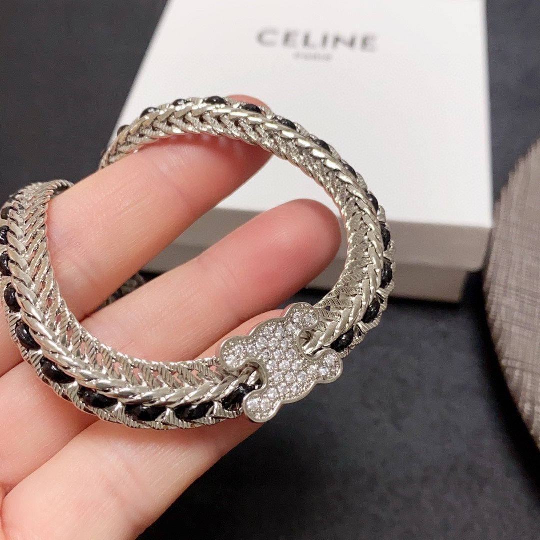 CELINE Crystal Triomphe Necklace