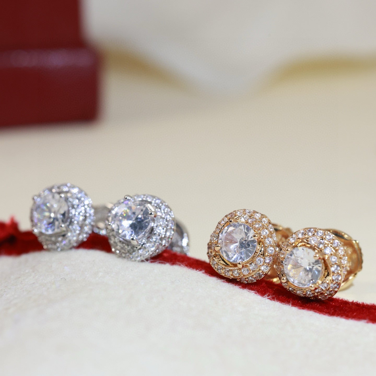 Cartier-style Single-Stone Nail Stud Earrings