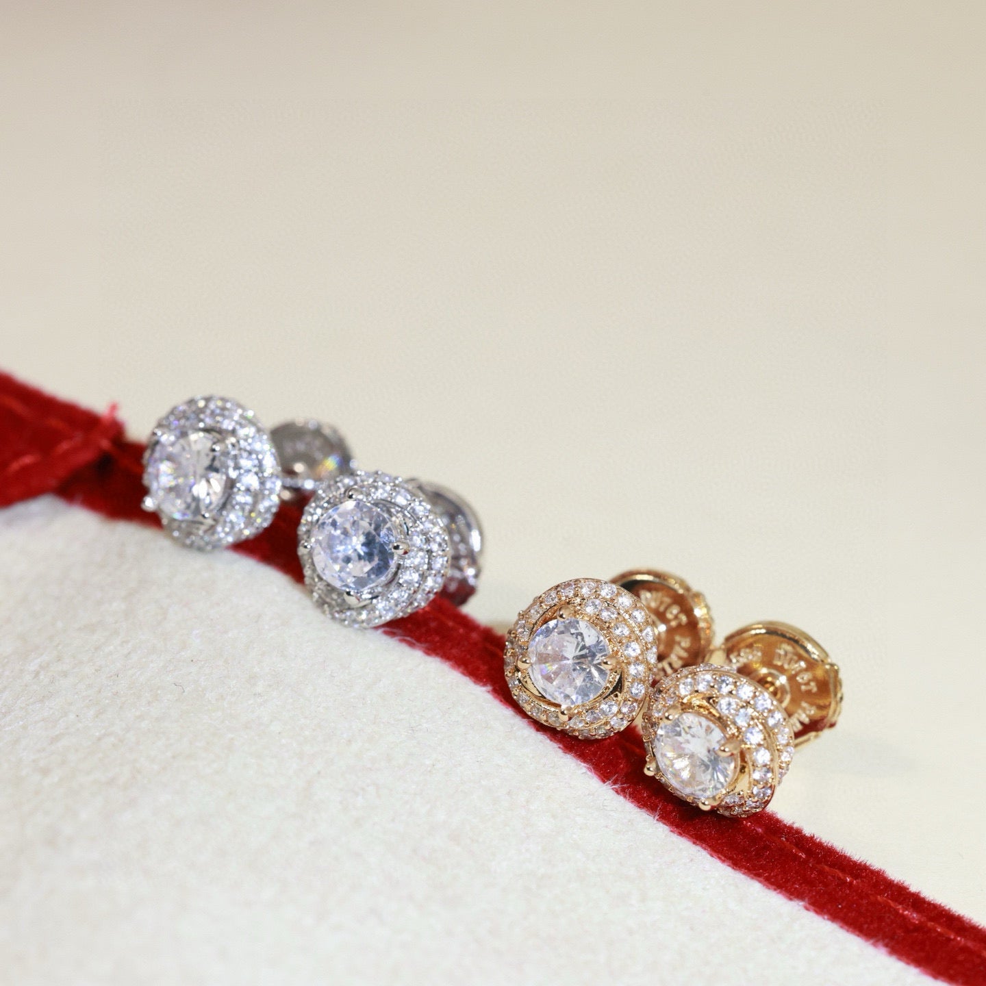 Cartier-style Single-Stone Nail Stud Earrings