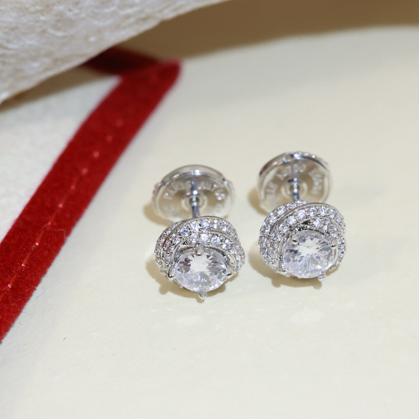 Cartier-style Single-Stone Nail Stud Earrings