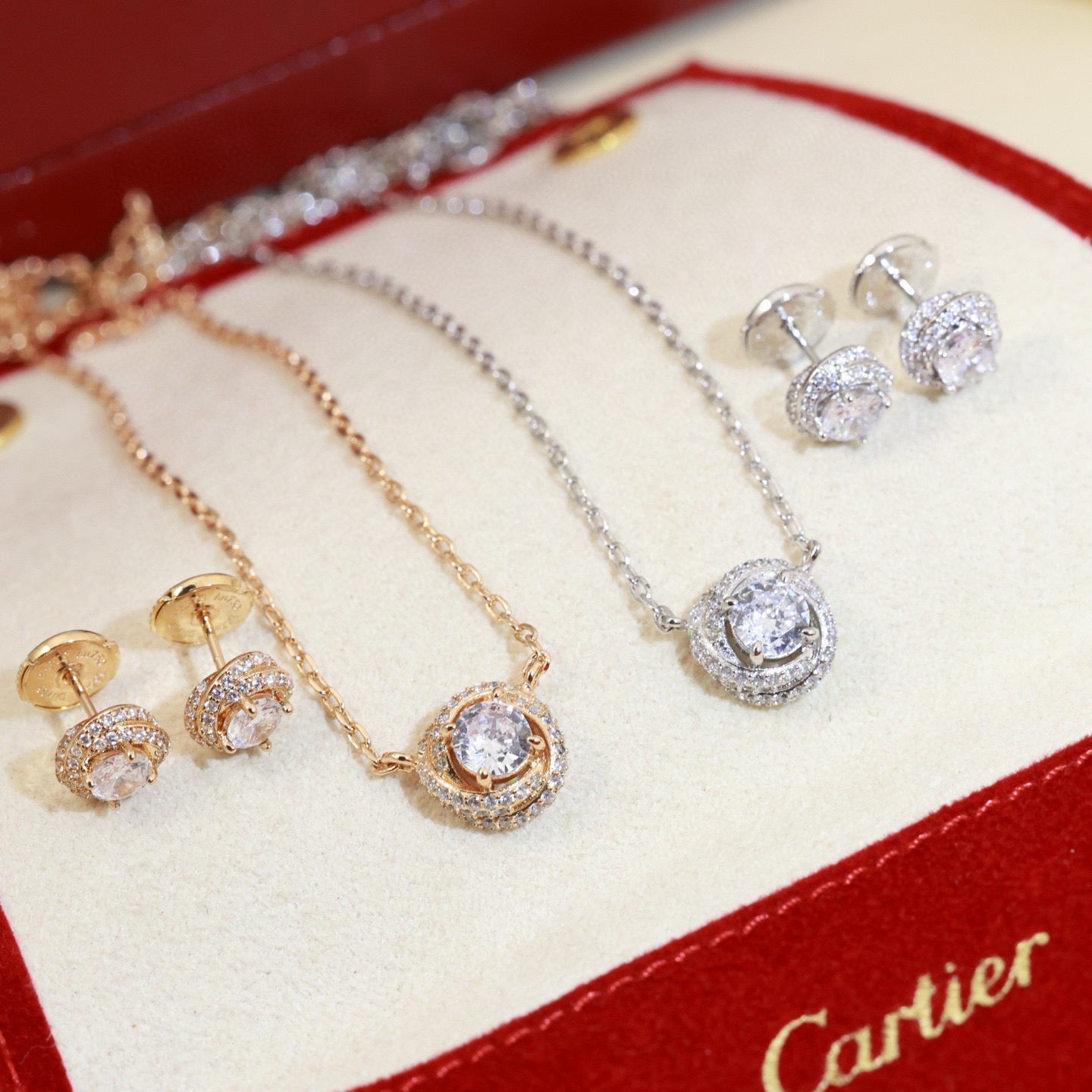 Cartier-style Single-Stone Nail Stud Earrings