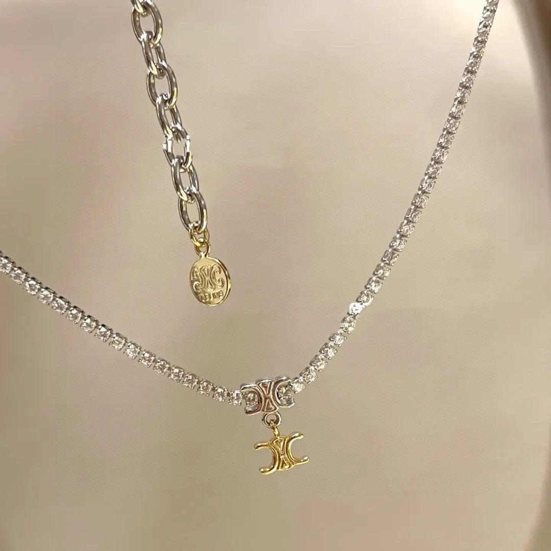 CELINE Crystal Triomphe Necklace