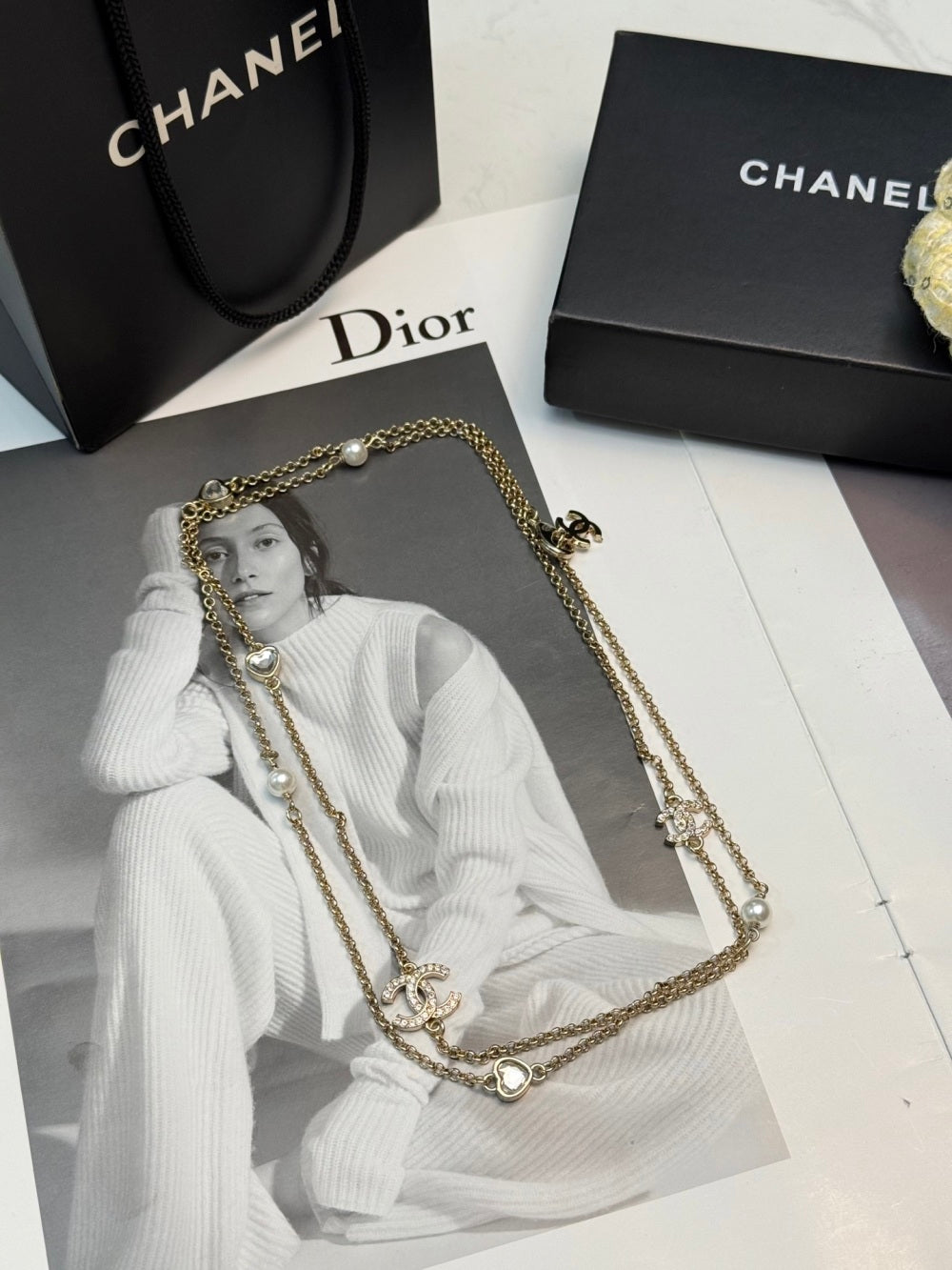 Chanel Pearl Heart Necklace