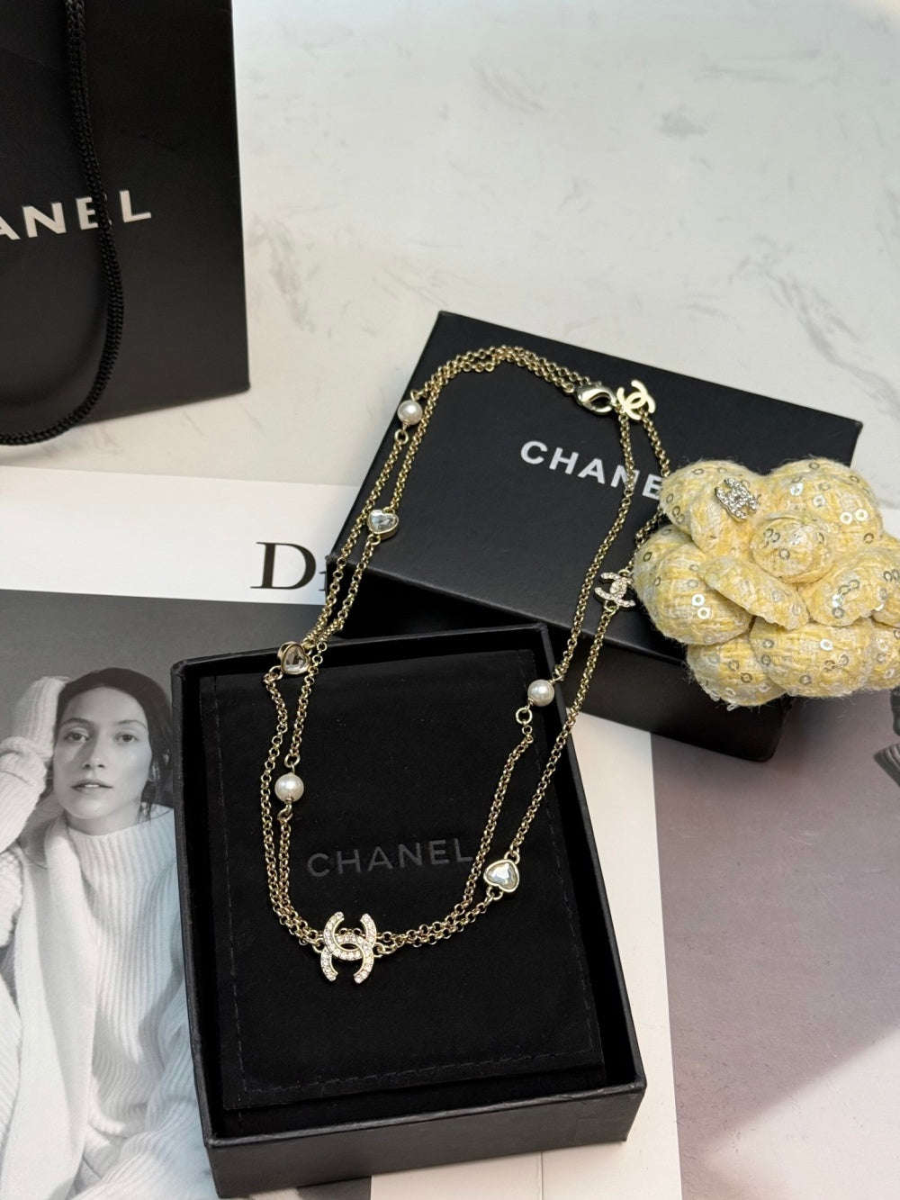 Chanel Pearl Heart Necklace