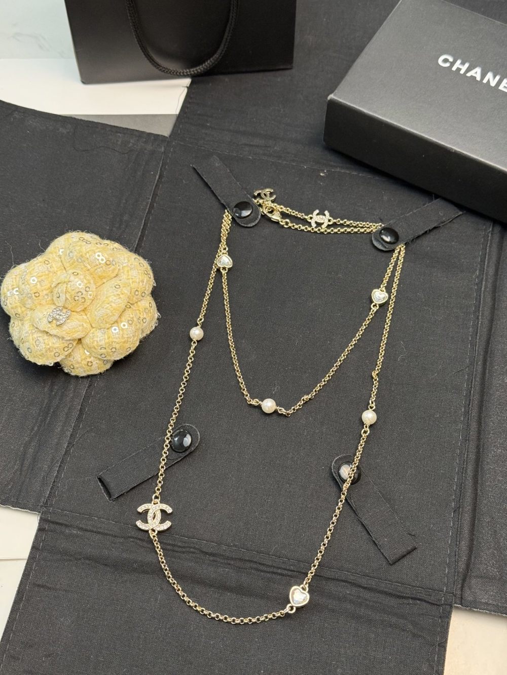 Chanel Pearl Heart Necklace