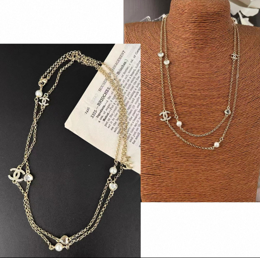 Chanel Pearl Heart Necklace