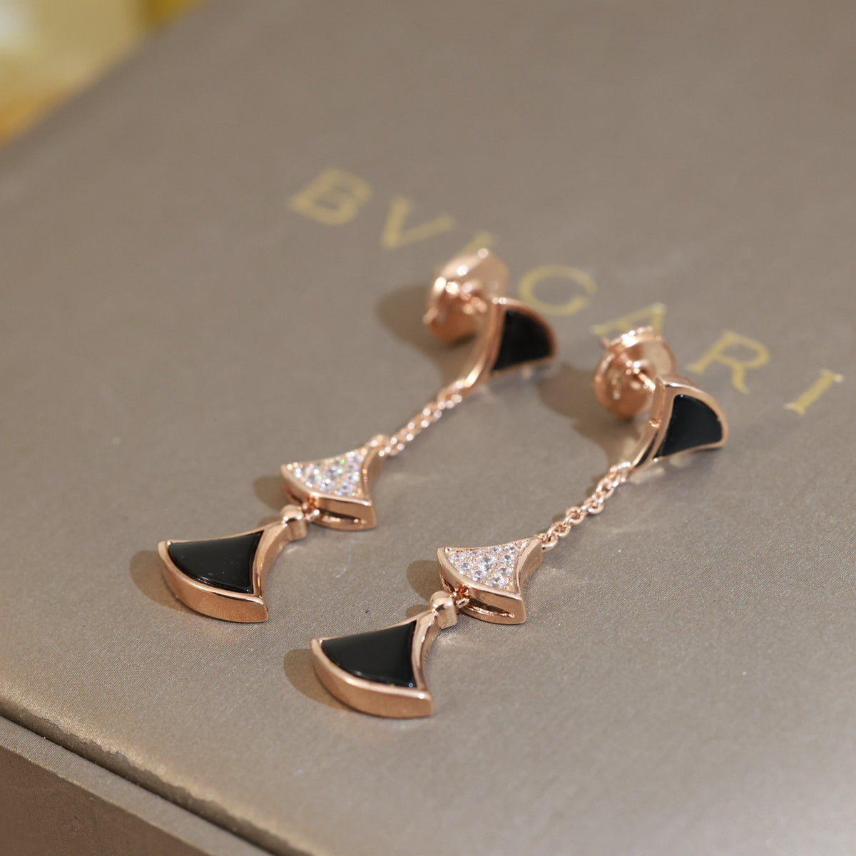 BVLGARI 925 Silver Crystal Earrings