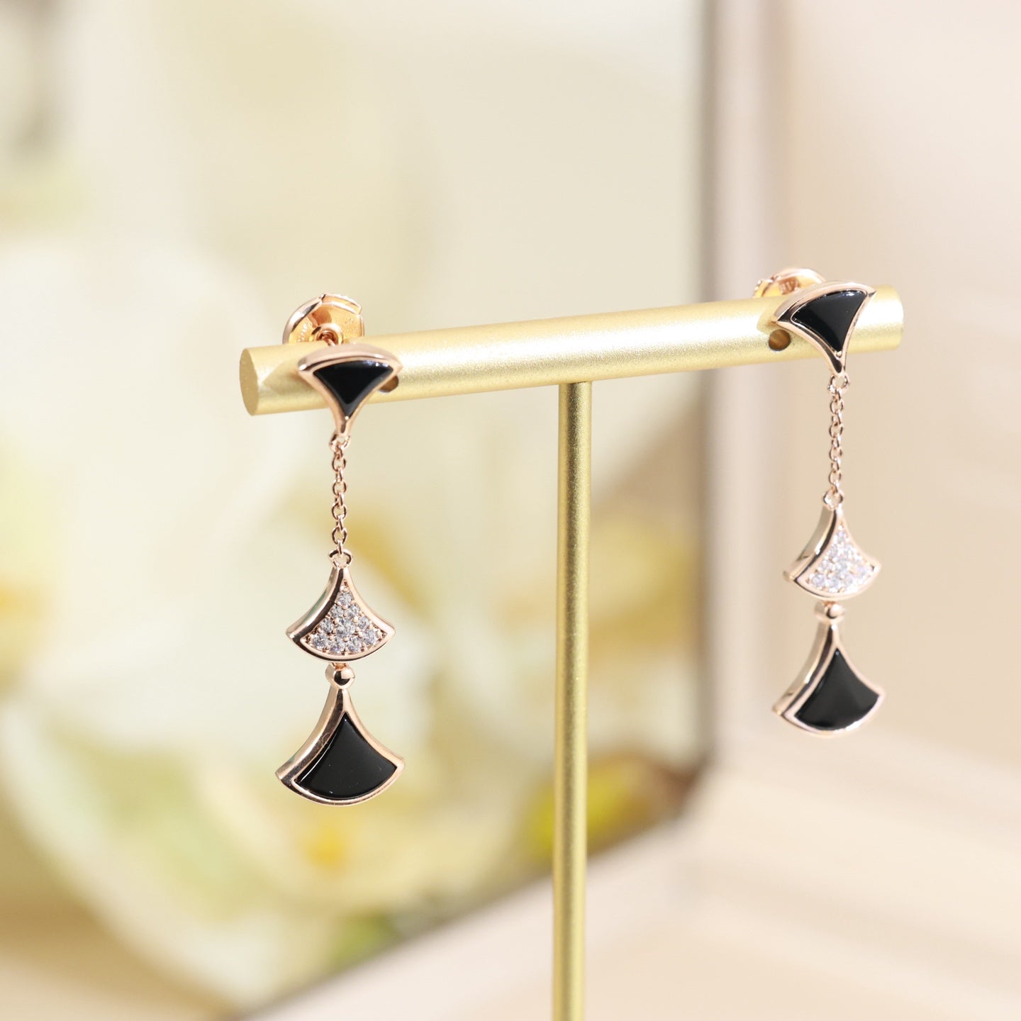 BVLGARI 925 Silver Crystal Earrings