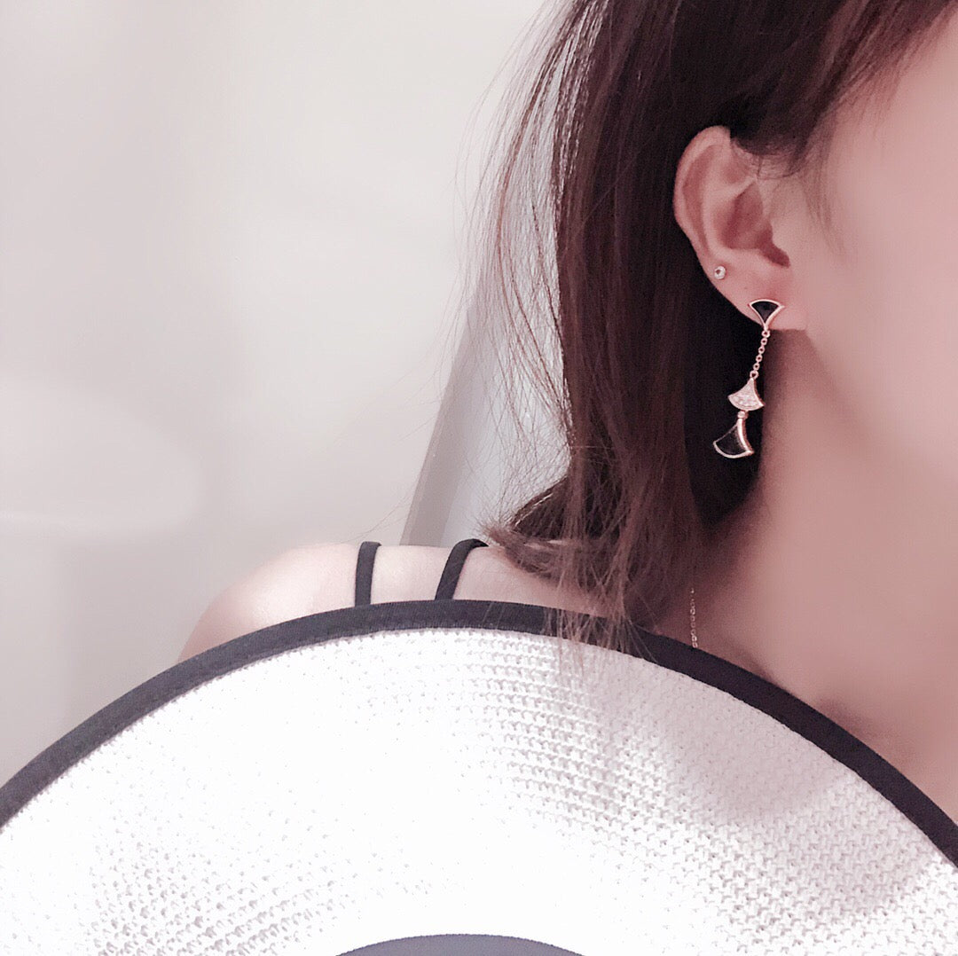 BVLGARI 925 Silver Crystal Earrings