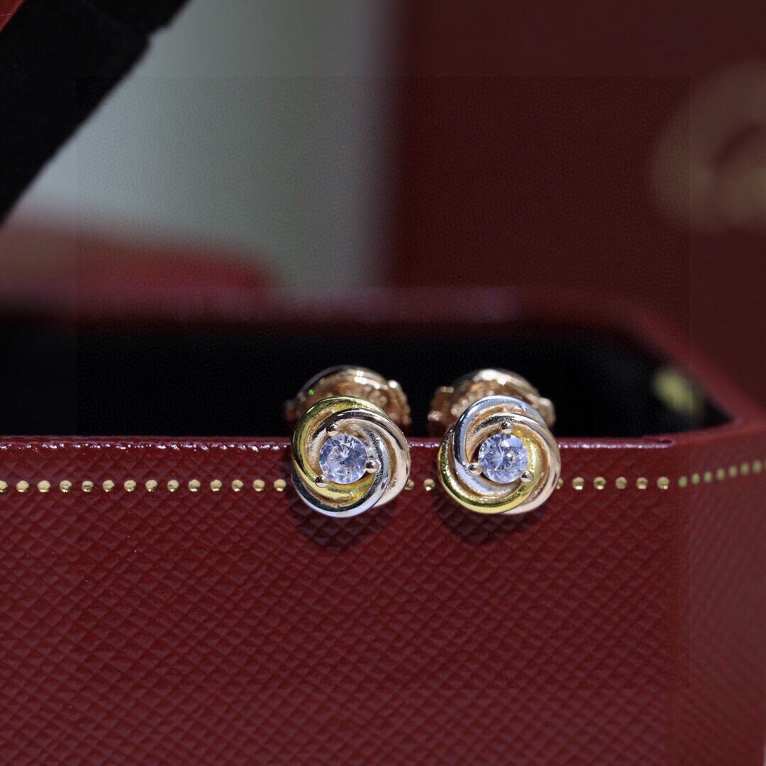 Cartier Tri-Color Stud Earrings