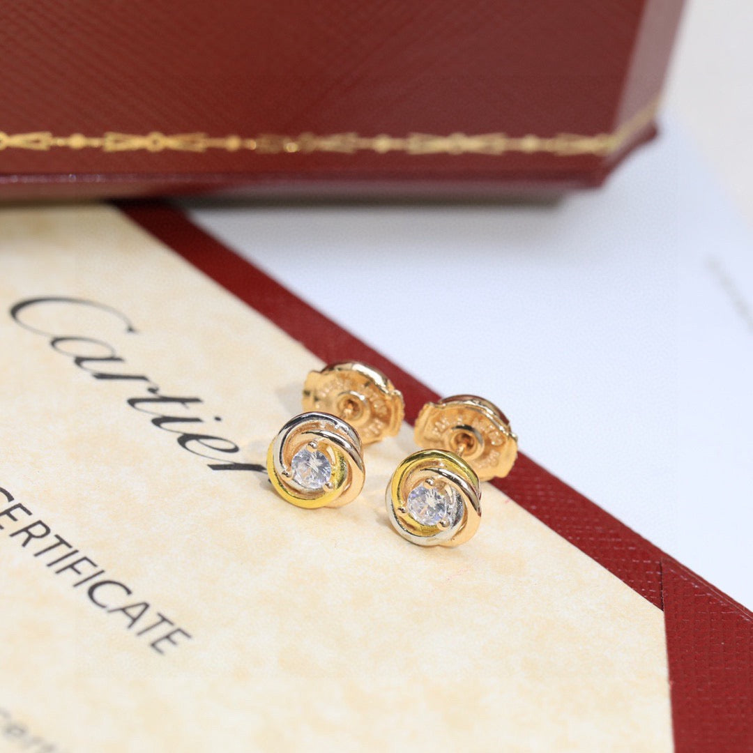 Cartier Tri-Color Stud Earrings