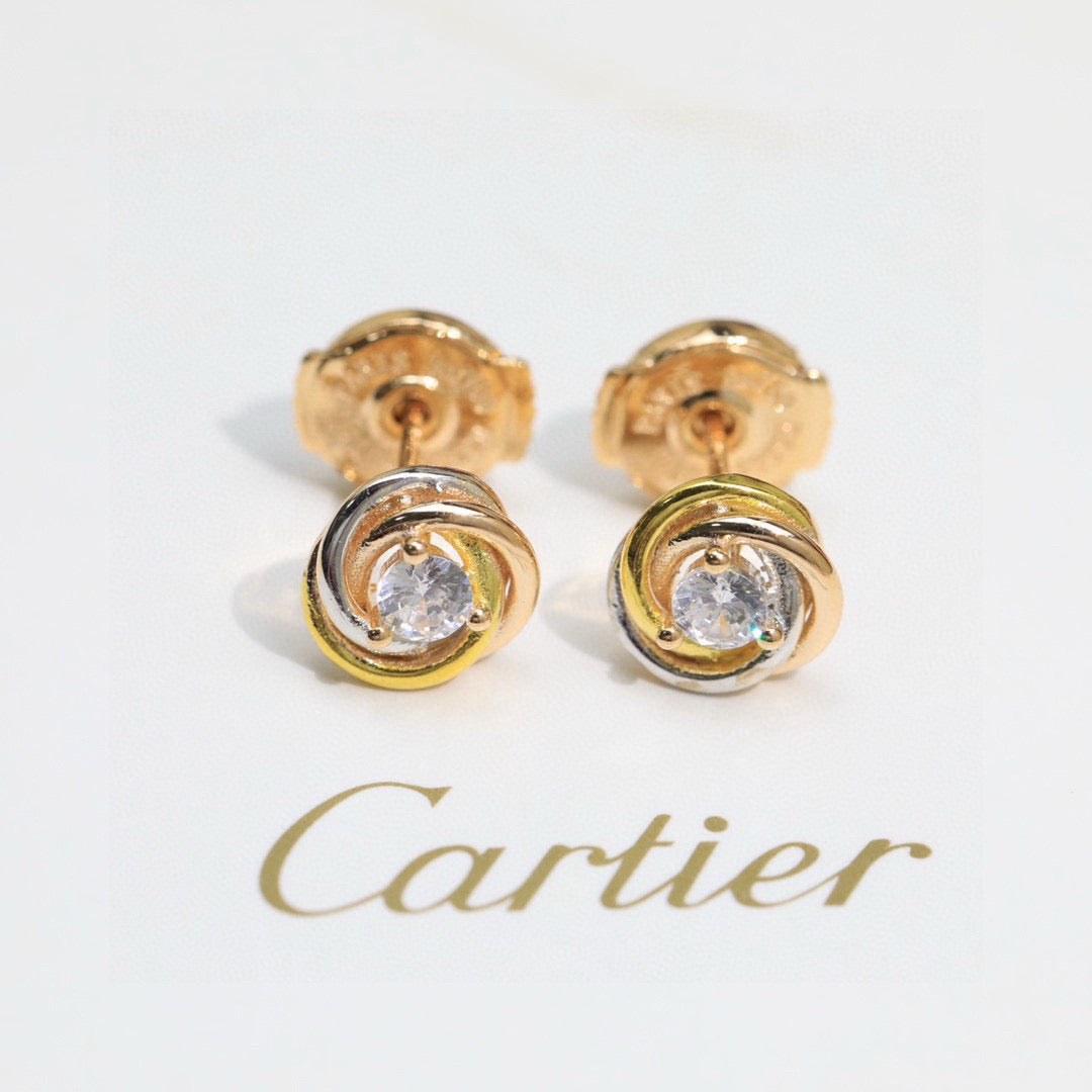 Cartier Tri-Color Stud Earrings