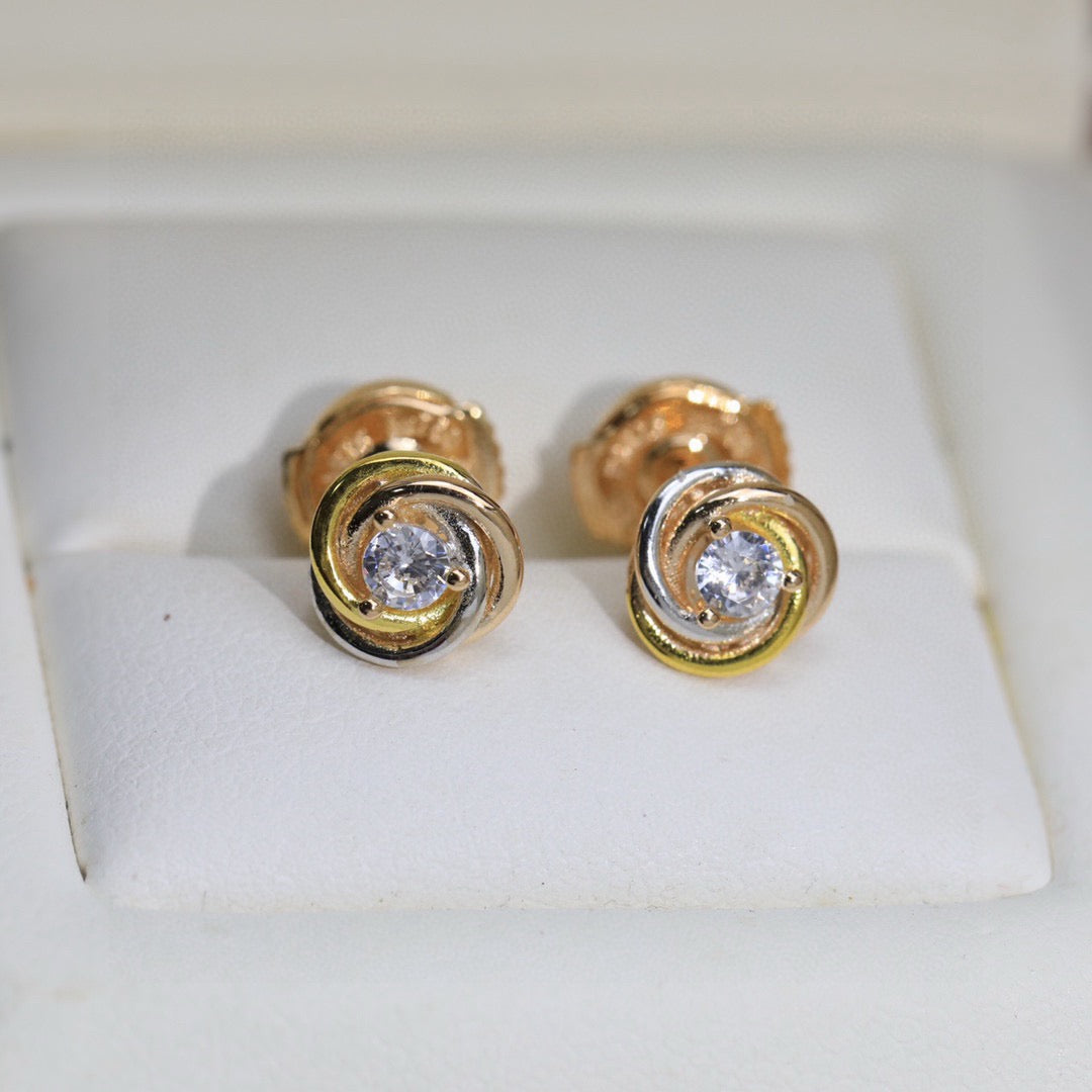 Cartier Tri-Color Stud Earrings