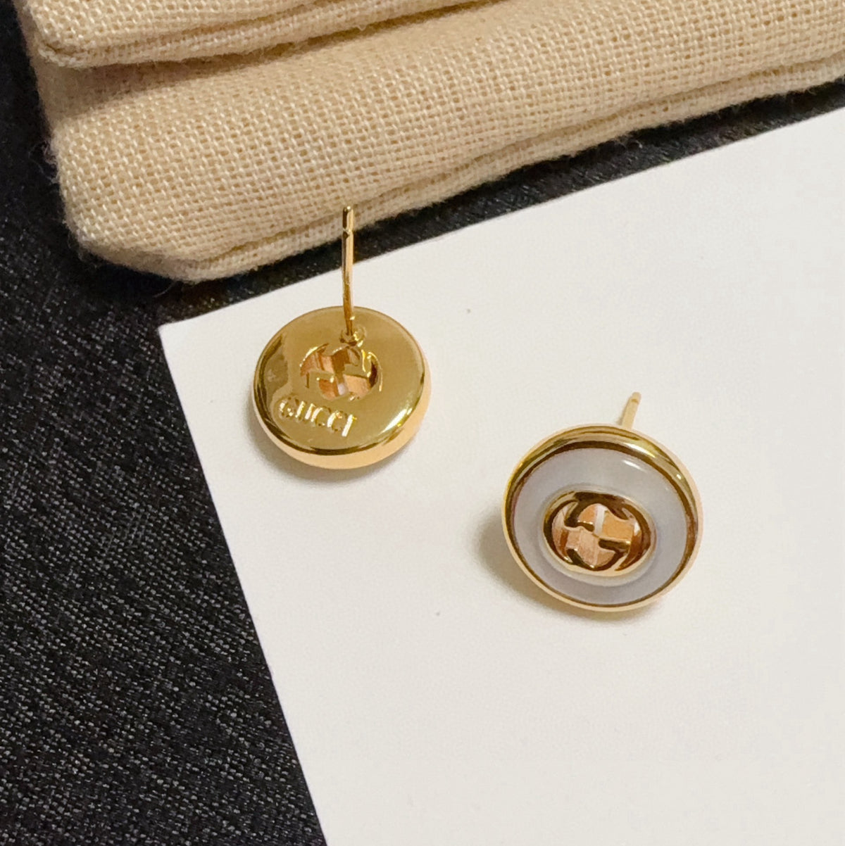 Gucci Brass Double G Earrings