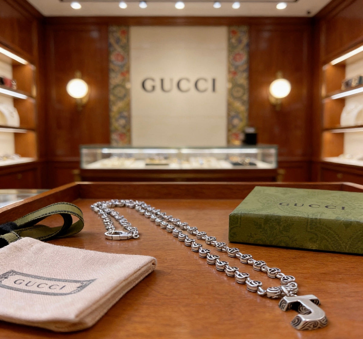 Gucci Vintage Double G Necklace