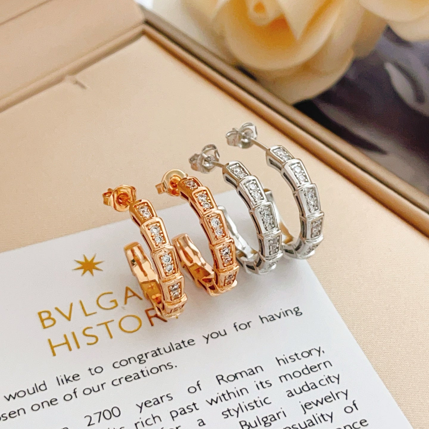 BVLGARI Brass Crystal Earrings