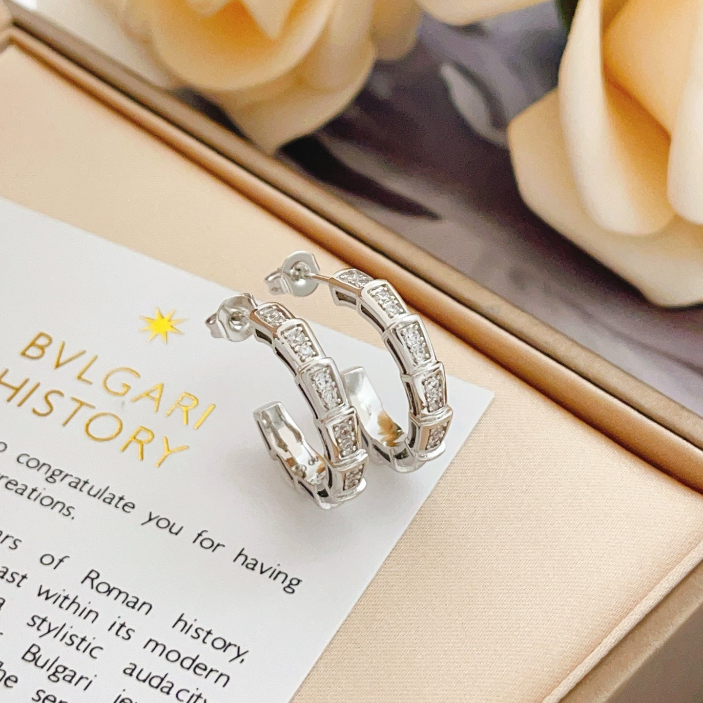 BVLGARI Brass Crystal Earrings