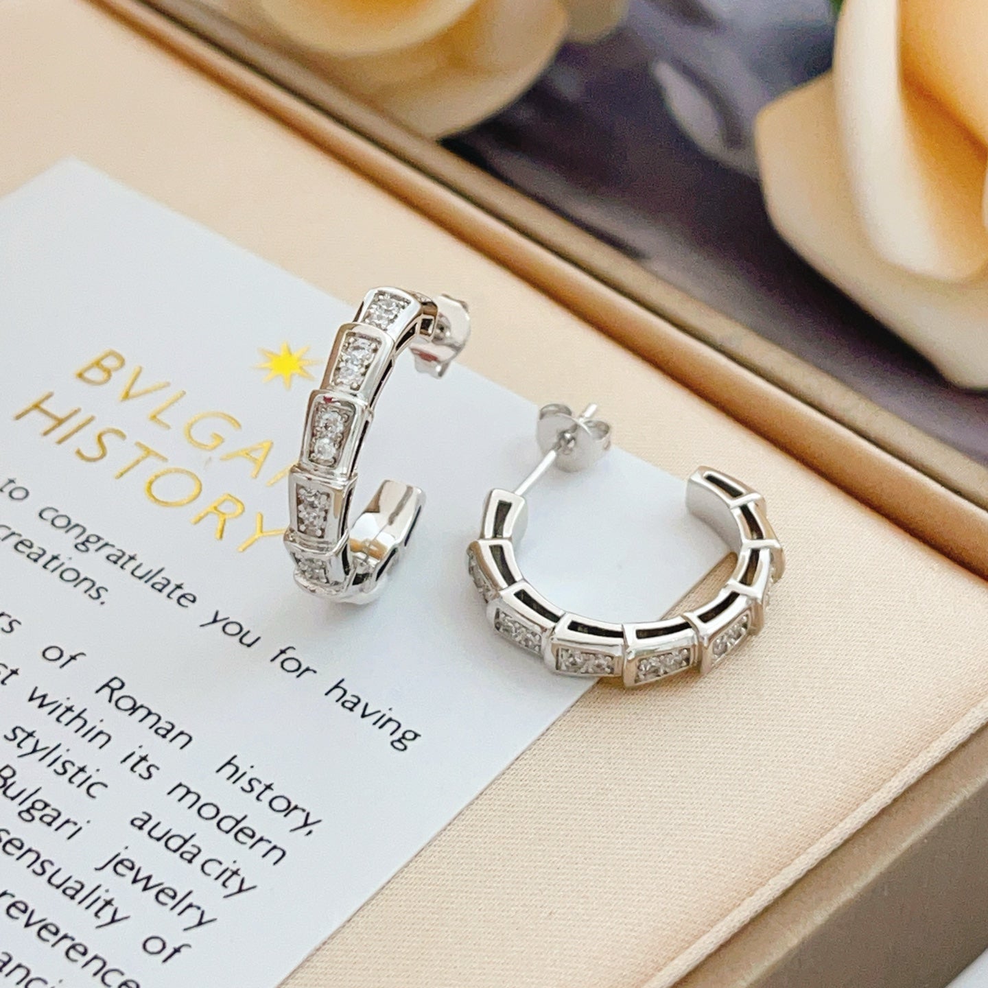 BVLGARI Brass Crystal Earrings