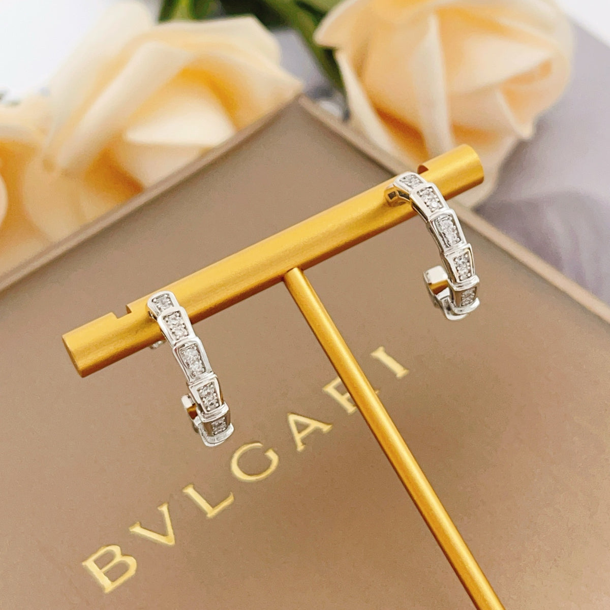 BVLGARI Brass Crystal Earrings