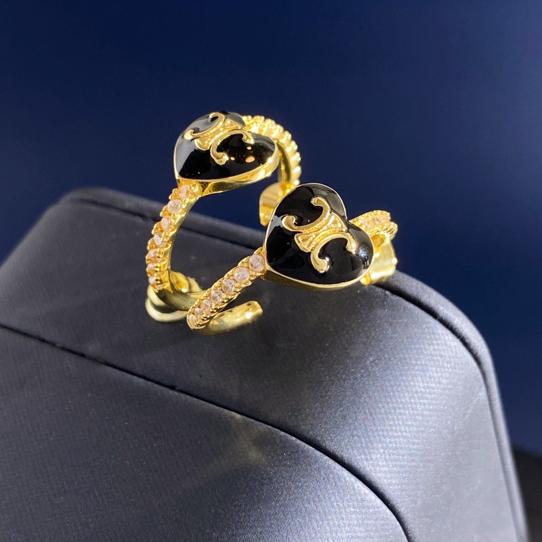 CELINE Brass Crystal Earrings