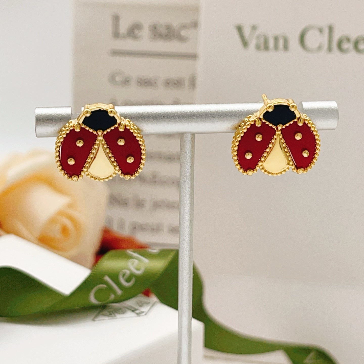 Van Cleef & Arpels Ladybug Stud Earrings