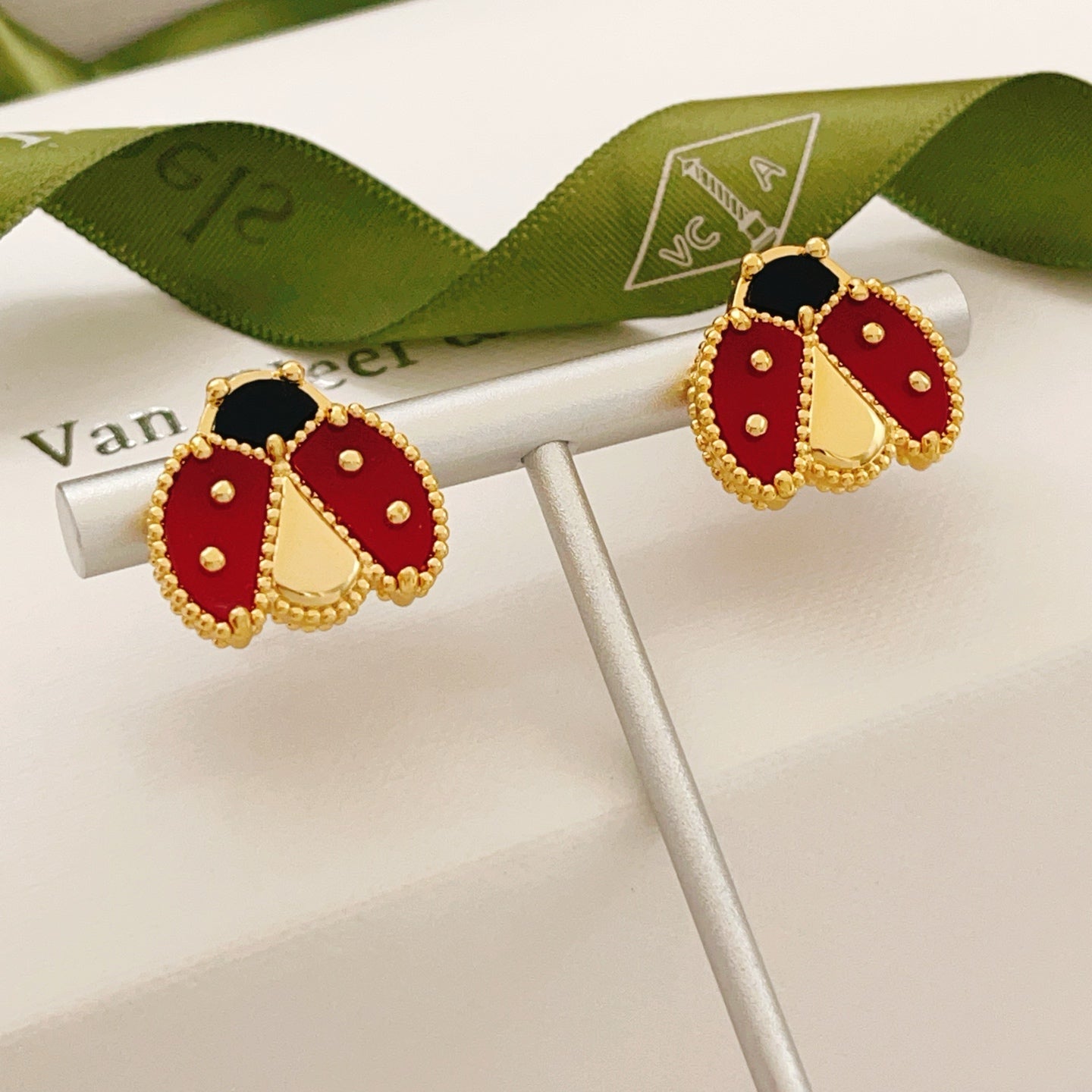 Van Cleef & Arpels Ladybug Stud Earrings