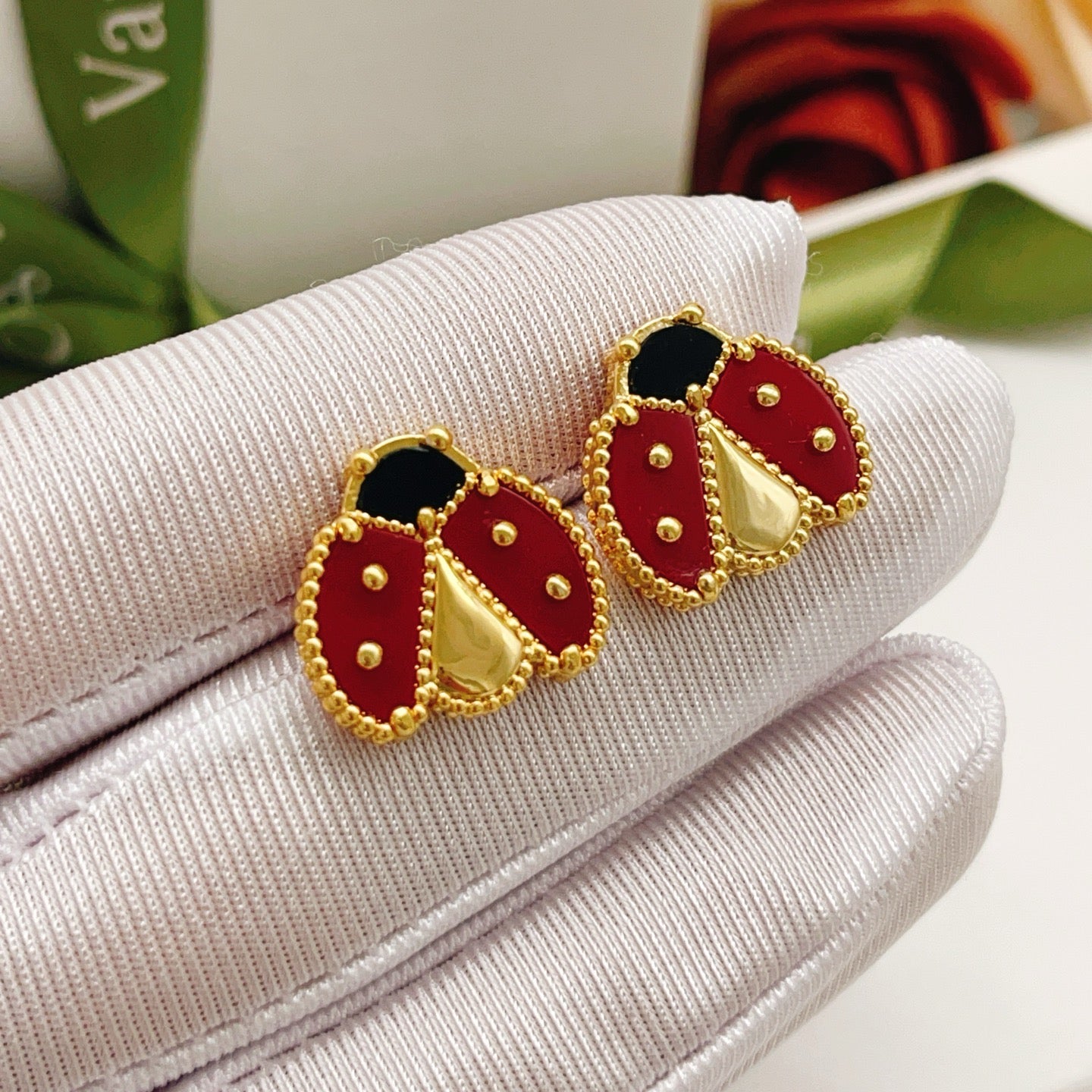 Van Cleef & Arpels Ladybug Stud Earrings