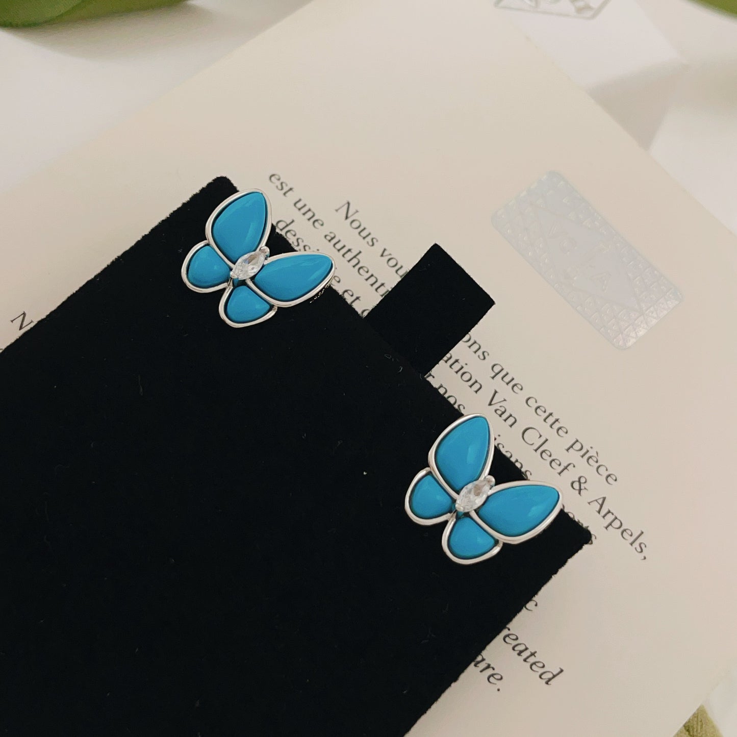 Van Cleef & Arpels Blue Butterfly Stud Earrings