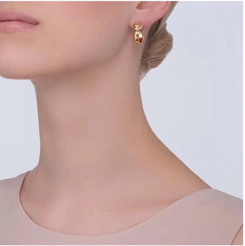 Cartier-Style Panther Head Stud Earrings