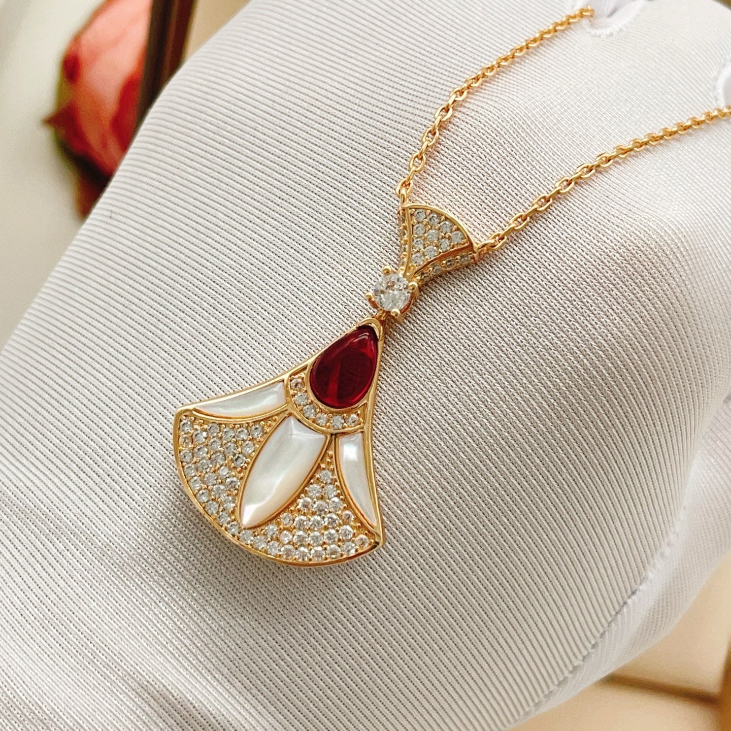 BVLGARI Brass Crystal Necklace