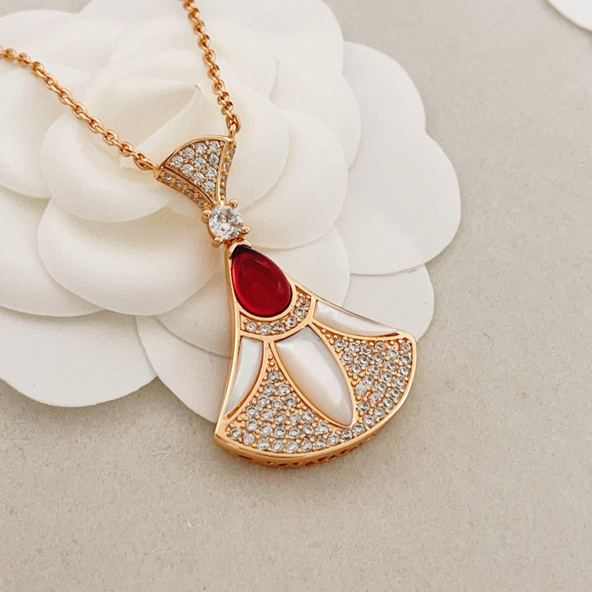 BVLGARI Brass Crystal Necklace