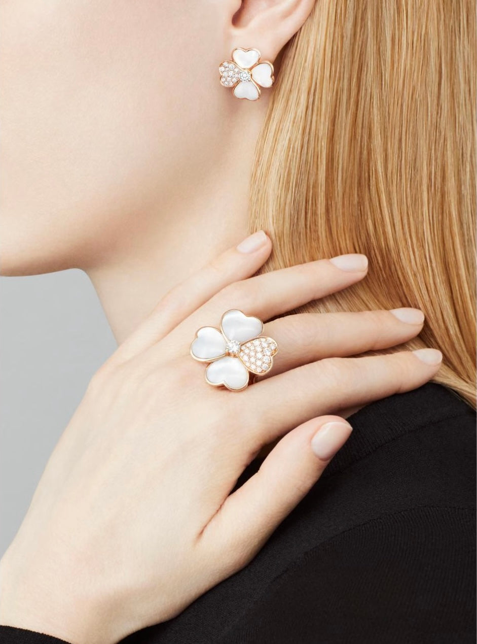Van Cleef & Arpels-style Clover Stud Earrings