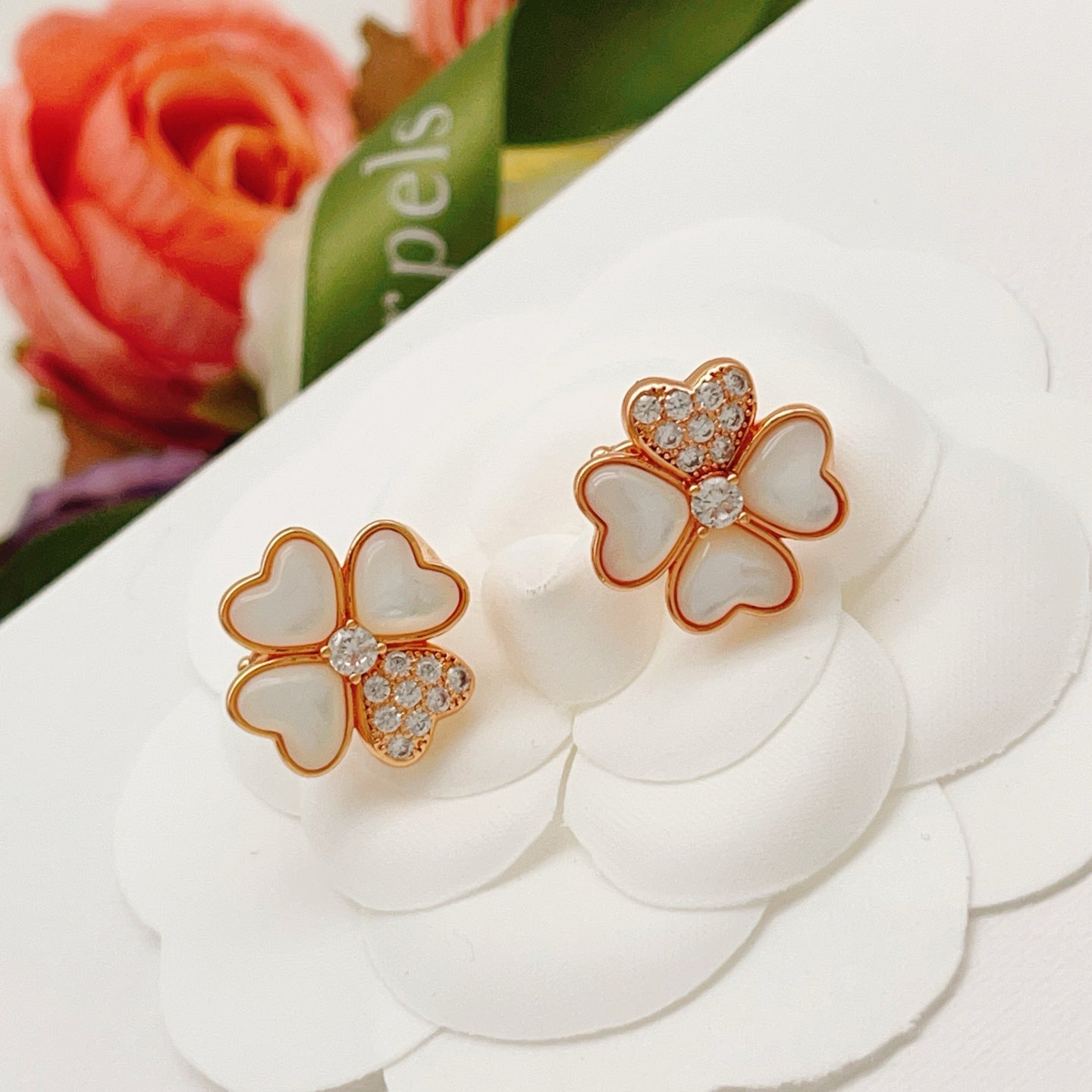 Van Cleef & Arpels-style Clover Stud Earrings